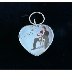 Vintage I Love Wayne Newton Music Entertainer Keyring Keychain Heart